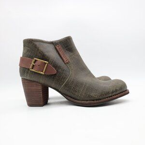 CAT Caterpillar Annette Women's Size 9 Ankle Boots Buckled Leather Booties Heel